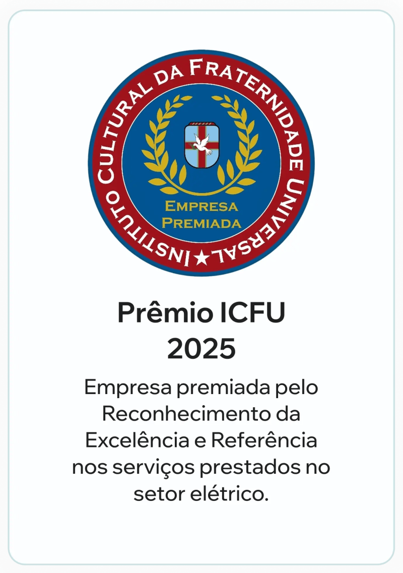 Prêmio ICFU 2025 — reconhecimento de excelência e referência no setor elétrico